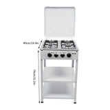 Compact 4-Burner Natural Gas Stove with Protective Cover – Restaurant-Quality Cooking for Home, Camping, and Outdoor Adventures – Non-Slip Feet, Heat Dissipation Holes, Easy Assembly, GDRASUYA10