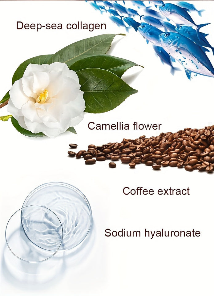 ILISYA 20 Pairs Black Coffee Eye Mask Patches with Collagen - Anti-Wrinkle, Firming & Moisturizing Under Eye Pads for Dark Circles and - Natural Plant Essence, Unisex, Hypoallergenic, Suitable for All Skin Types