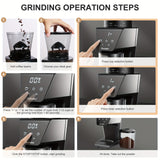 BioloMix Automatic Burr Mill Electric Coffee Grinder With 30 Gears For Espresso American Coffee Pour Over Visual Bean Storage