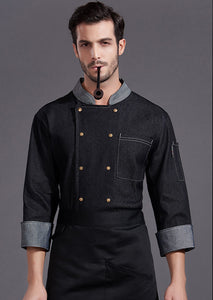 High-grade Hotel Restaurant Club Restaurant Head Chef Denim Work Clothes
