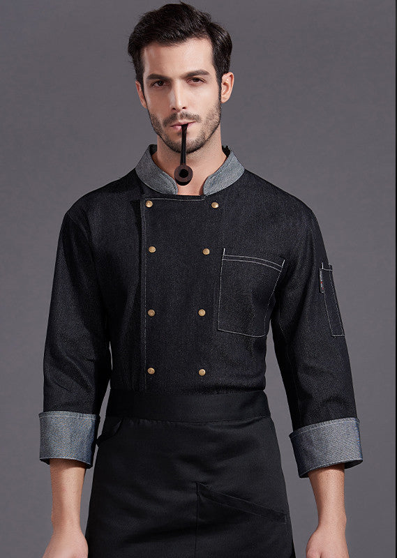 High-grade Hotel Restaurant Club Restaurant Head Chef Denim Work Clothes