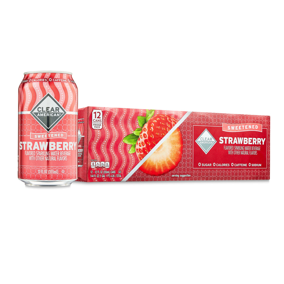 Strawberry Flavored Sparkling Water, 12 Fl Oz, 12-Pack