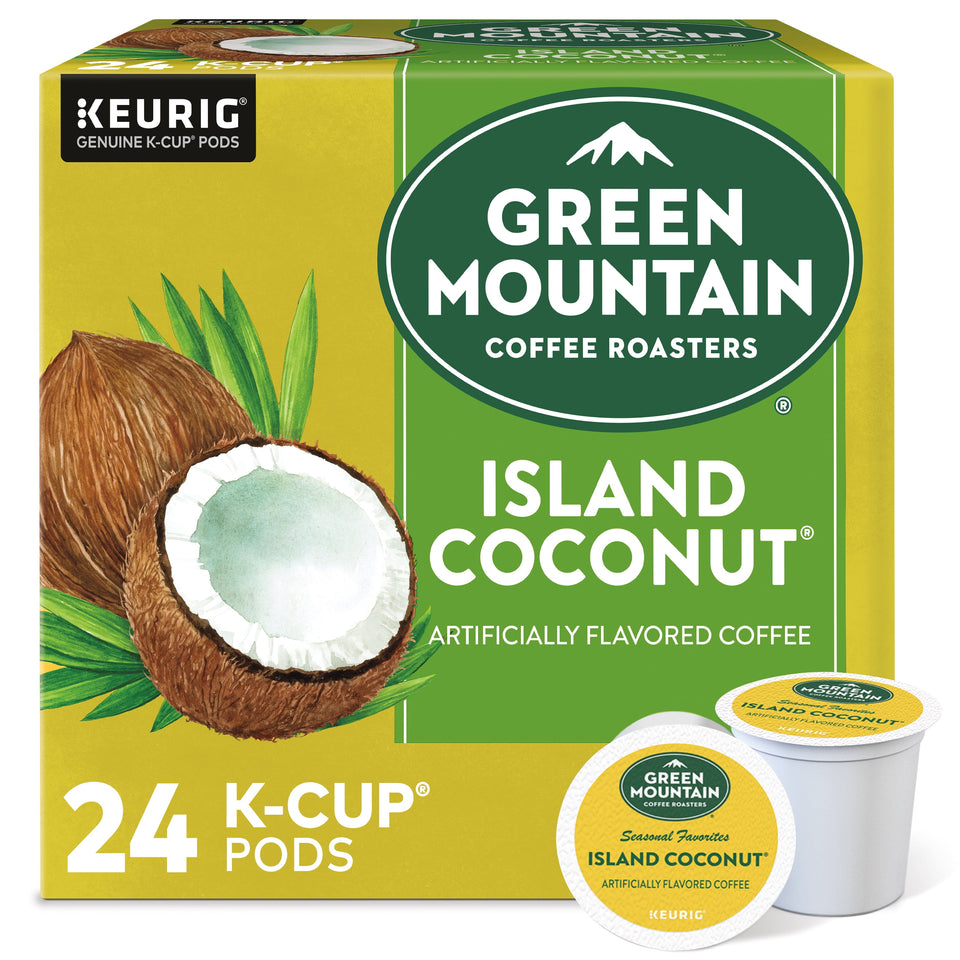 Green Mountain Coffee Island Coconut, K-Cup Pods, Light Roast, 24 Count for Keurig Brewers