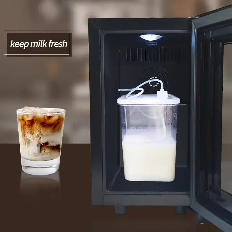 Vanace 12L Mini Refrigerator No Noise Cooler Storage Dairy Small Fresh Milk Fridge for Coffee Machine With Milk Box