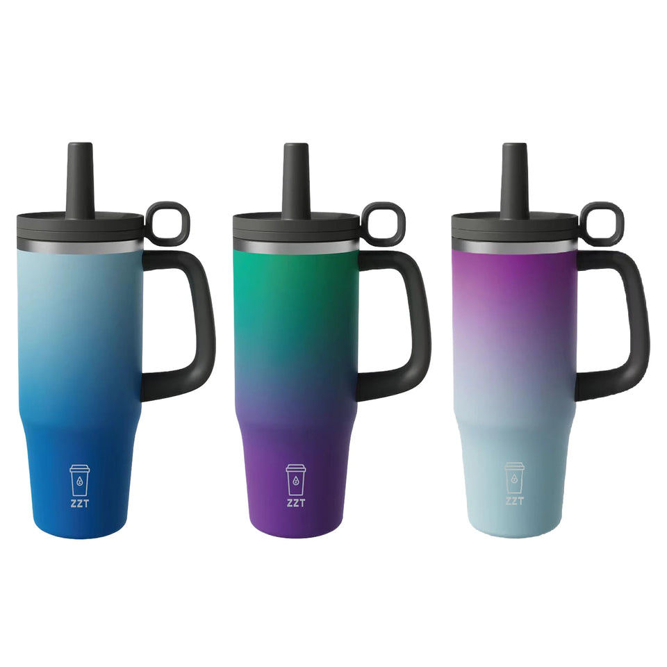 40oz Water Bottle  Insulated Stainless Steel Tumbler Luxury Reusable Beer Mug Cup with Handle and Lid for Parties and Fitness