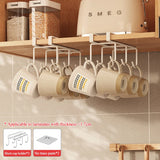 Punch-free Cabinet Lower Hook Kitchen Storage Coffee Cup Kitchen Utensils Hanger Upside Down Drip Cup Rack