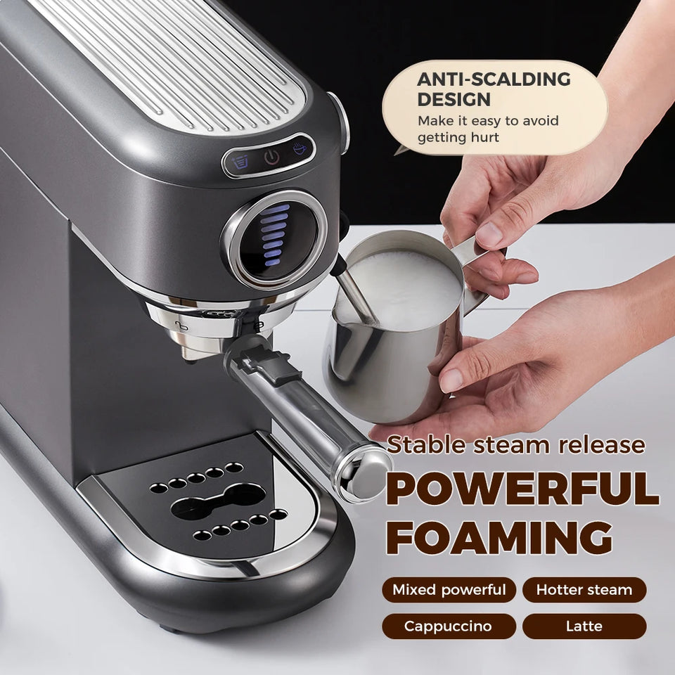 CAFELFFE 19 Bar Semi-Automatic Espresso Coffee Machine Hot/Cold Mode NS/DG/ESE Pod Capsule Powder Electric 4-IN-1 for Household