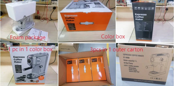 Office Ese Pod Cappuccino Coffee Maker Self Heating 19 Bar Espresso Coffee Machine With Milk Foam Maker