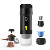 High Quality 12v 220v Mini Automatic Espresso Portable Coffee Machine Portable Espresso Maker with Adaptor,car Charging Cable
