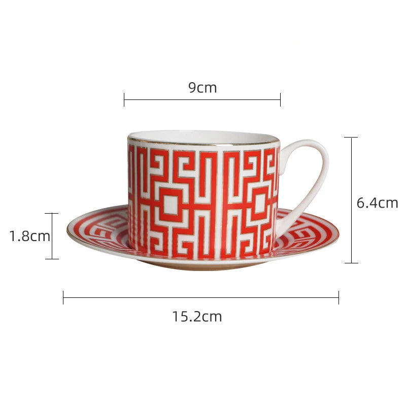 New Italian Labyrinth Afternoon Dessert Tableware Creative Ceramic Coffee Cup Saucer Present Sets