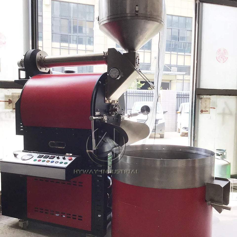 HW-60kg Double Drum Cast Iron Stainless Steel Gas Hot air Heating Commercial Coffee Roasters Coffee Bean Coffee Roaster Machine