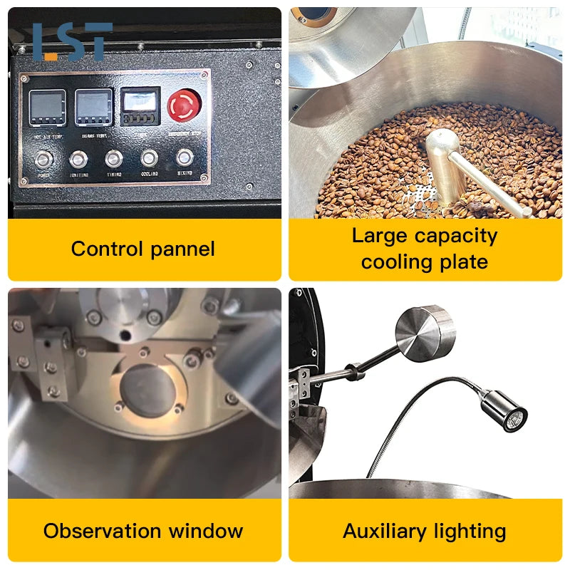 1kg Stainless Steel Coffee Roaster Machine Small Gas Powered Coffee Roaster Coffee Roaster Electric 220v for Sale