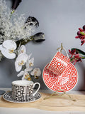 New Italian Labyrinth Afternoon Dessert Tableware Creative Ceramic Coffee Cup Saucer Present Sets