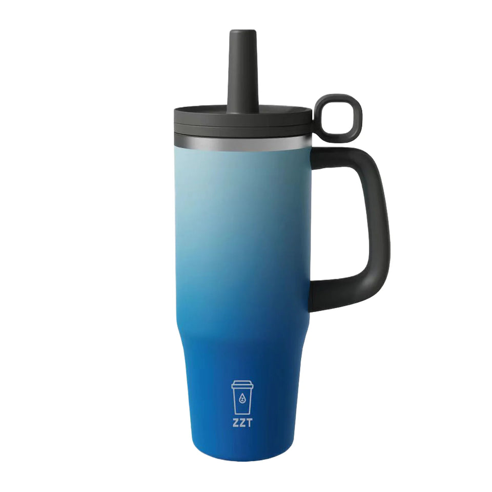40oz Water Bottle  Insulated Stainless Steel Tumbler Luxury Reusable Beer Mug Cup with Handle and Lid for Parties and Fitness