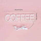 1pc USB Powered COFFEE LED Neon Light Sign Wall Table Decor for Bedroom Kids Room Bar Wedding Party Decoration