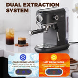 CAFELFFE 19 Bar Semi-Automatic Espresso Coffee Machine Hot/Cold Mode NS/DG/ESE Pod Capsule Powder Electric 4-IN-1 for Household