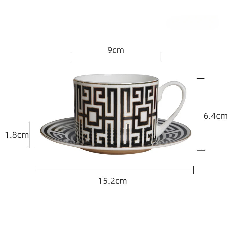 New Italian Labyrinth Afternoon Dessert Tableware Creative Ceramic Coffee Cup Saucer Present Sets