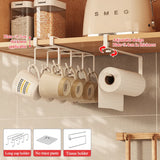 Punch-free Cabinet Lower Hook Kitchen Storage Coffee Cup Kitchen Utensils Hanger Upside Down Drip Cup Rack