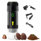 High Quality 12v 220v Mini Automatic Espresso Portable Coffee Machine Portable Espresso Maker with Adaptor,car Charging Cable