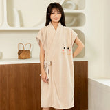Factory  Coral Velvet Wearable Bath Towel Bathrobe Thickened Soft Water Absorbing Women Cross Strapped Skirt Family Bathroom