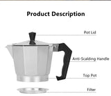 Alloy Mocha Pot 1 Cup 50ml Home Coffee Pot Household Octagonal Moka Coffee Tools