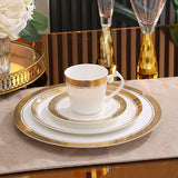 Luxury Nordic Embossed Gold Dinner Set Porcelain Bowl Dishes Plates Coffee Cup Teapot Tableware Sets