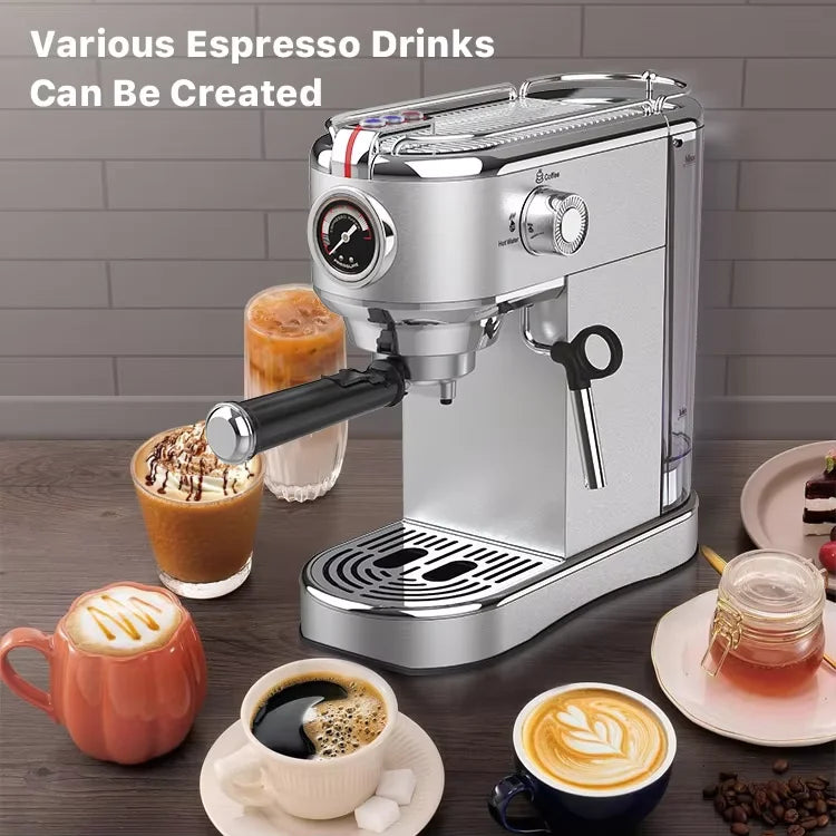 Office Ese Pod Cappuccino Coffee Maker Self Heating 19 Bar Espresso Coffee Machine With Milk Foam Maker