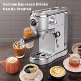 Office Ese Pod Cappuccino Coffee Maker Self Heating 19 Bar Espresso Coffee Machine With Milk Foam Maker