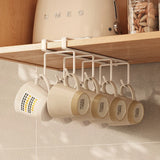 Punch-free Cabinet Lower Hook Kitchen Storage Coffee Cup Kitchen Utensils Hanger Upside Down Drip Cup Rack