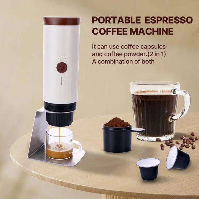New Design TK03 Portable Capusle ESPRESSO Coffee Machine USB Charging Travel Mini Coffee Maker With Heating Function