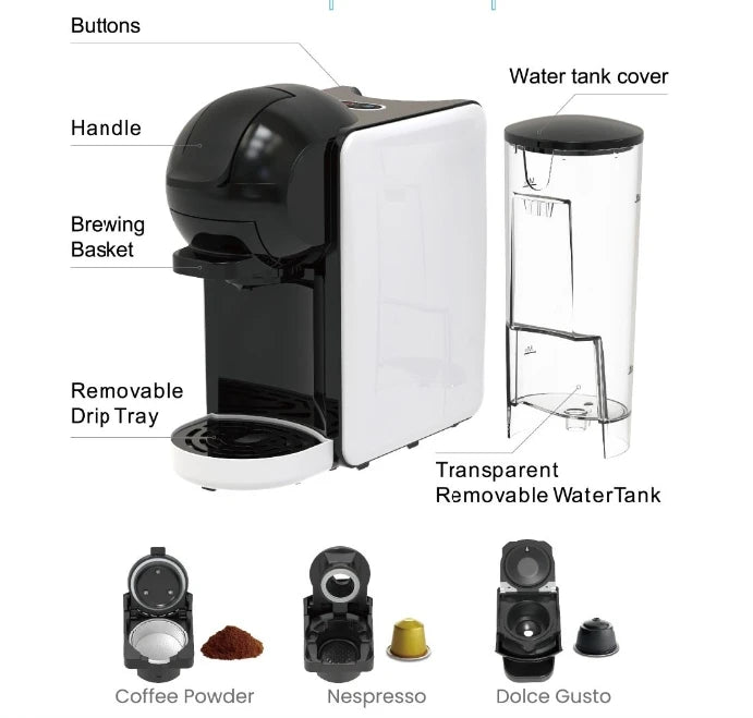 China Professional Cafe Shop Office Home Hotel Kitchen Smart 19bar Italy Espresso Maker Cappuccino Making Capsule Coffee Machine