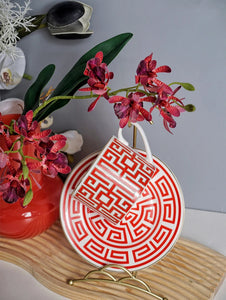 New Italian Labyrinth Afternoon Dessert Tableware Creative Ceramic Coffee Cup Saucer Present Sets