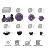 56pc Handpainted Elegant Purple Ceramic Dinner Plate High Quality Kitchen Coffee Mug Premium Dinnerware Sets Party Festival