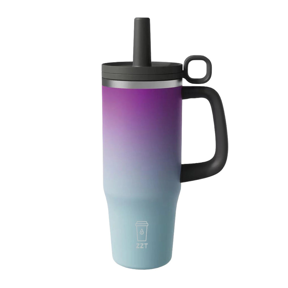 40oz Water Bottle  Insulated Stainless Steel Tumbler Luxury Reusable Beer Mug Cup with Handle and Lid for Parties and Fitness