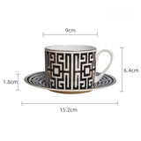 New Italian Labyrinth Afternoon Dessert Tableware Creative Ceramic Coffee Cup Saucer Present Sets