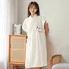 Factory  Coral Velvet Wearable Bath Towel Bathrobe Thickened Soft Water Absorbing Women Cross Strapped Skirt Family Bathroom