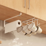 Punch-free Cabinet Lower Hook Kitchen Storage Coffee Cup Kitchen Utensils Hanger Upside Down Drip Cup Rack
