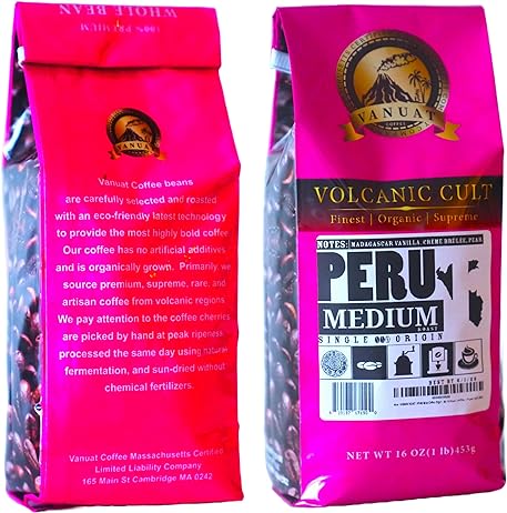 MEDIUM ROAST, Whole Bean Coffee, Organic Fresh Artisan Premium Beans, Volcanic Cult Vanuat LLC COLLECTION