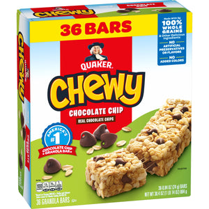 Chewy Granola Bars, Chocolate Chip Flavor, 0.84 Oz, 36 Count