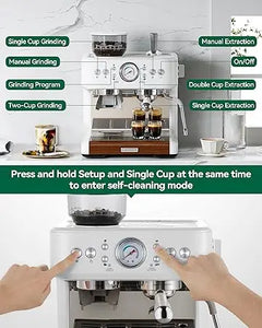 Coffee and Espresso Maker Combo All in One Coffee Machine, 20 Bar Cafe Espresso Machine with Milk Frother for Latte Cappuccino