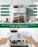 Coffee and Espresso Maker Combo All in One Coffee Machine, 20 Bar Cafe Espresso Machine with Milk Frother for Latte Cappuccino