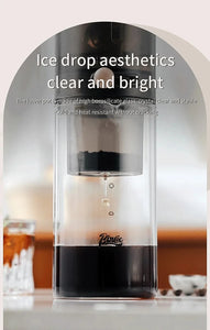 Protable Glass Drip Filter Ice Drop Coffee Maker Cold Brew Dutch Coffee Maker Pot Specialized Barista with 100pcs Filter Paper