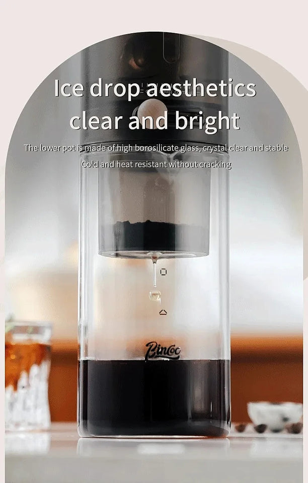 Protable Glass Drip Filter Ice Drop Coffee Maker Cold Brew Dutch Coffee Maker Pot Specialized Barista with 100pcs Filter Paper