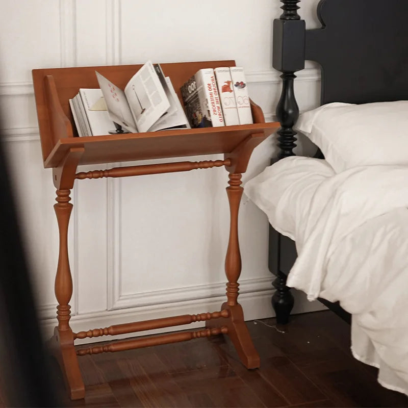 Solid Wood Art Shelf Display Stand Living Room Floor Display Rack Magazine Rack Organizer Small Bookcase Room Wooden Furniture