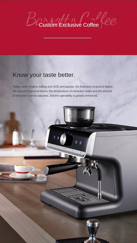 Integrated Grinder Coffee Machine Commercial Semi-automatic Espresso Machine Steam Milk Frother Multi-function Coffee Machine