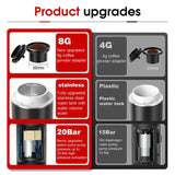 Portable 3-In-1 Coffee Machine Hot And Cold Water Manual Espresso Machine Compatible With Capsules And Powders Of All Sizes