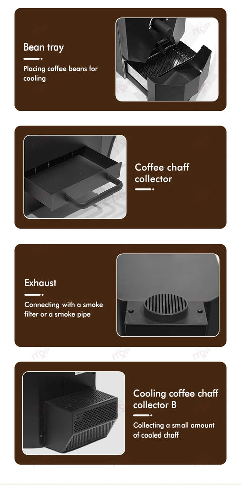 ITOP CBR Electric Coffee Bean Roaster Commercial Roaster Automatic Roasting Machine with 3 Baking Curve Grain Dryer 110V 220V