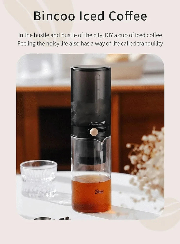 Protable Glass Drip Filter Ice Drop Coffee Maker Cold Brew Dutch Coffee Maker Pot Specialized Barista with 100pcs Filter Paper