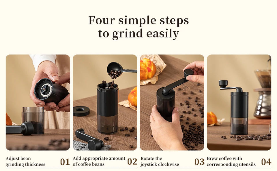 Bearing Adjustable Coffeebe Manual Coffee Grinder Ceramic Grinding Core Professional Double Hand Crank Coffee Grinder CoffeeBean