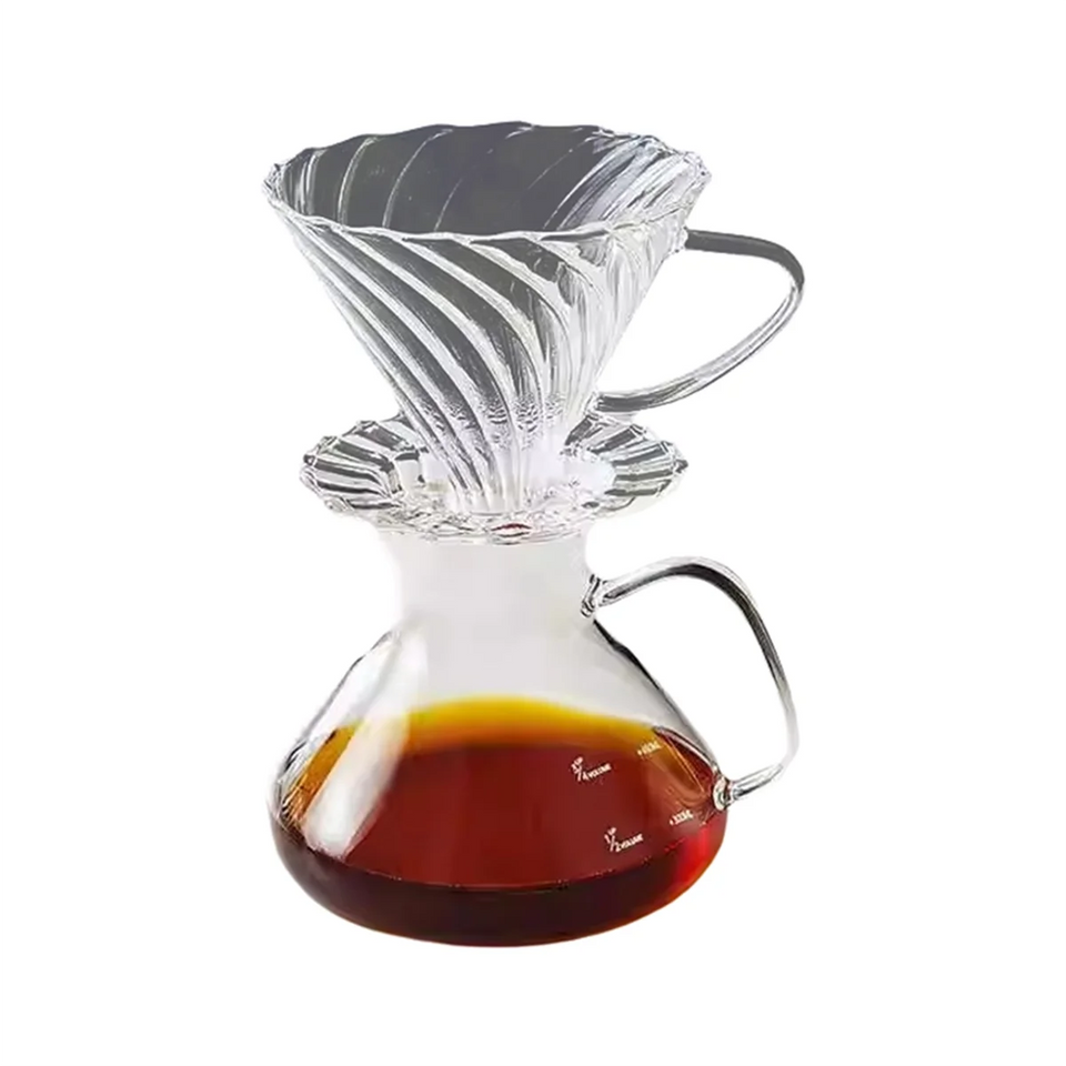 A52Q-Coffee Maker Set With Pour Over Function Coffee Sharing Pot Featuring Scale And Filter Cup For Home Or Office 450ML